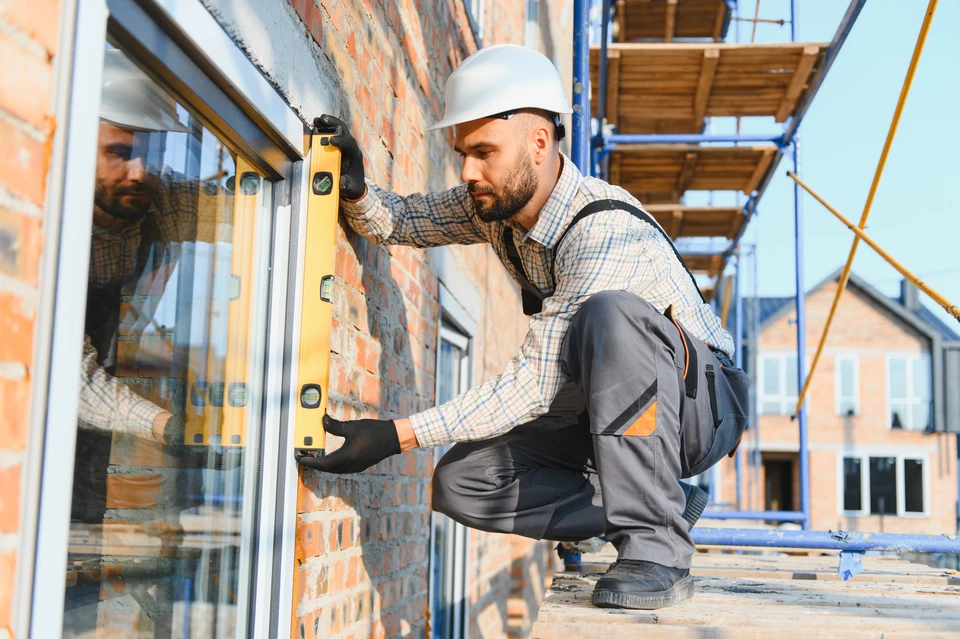 Chantier de construction résidentielle avec maisons individuelles en cours d'édification